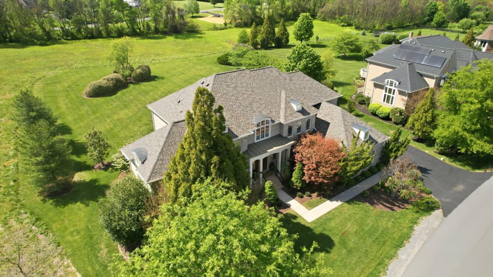 Aerial view of estate and grounds
